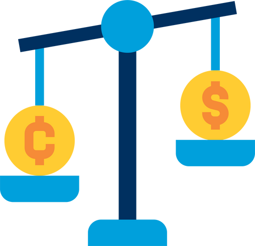 Scales exchange rate  flat clipart png.